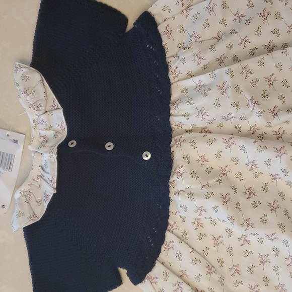 NWT baby girl's European navy floral dress - Picture 5 of 5